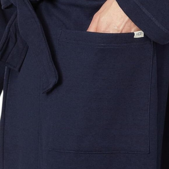 Ugg Men's Luxury Robe Pockets Navy Blue Men's Size M/L Heavyweight Thermal Warm - Picture 3 of 12